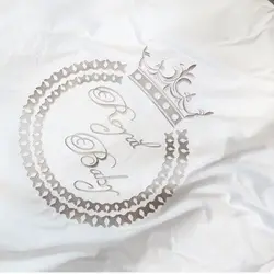 ست روتختی یونیک بیبی مدل تاج سفید خاکستری