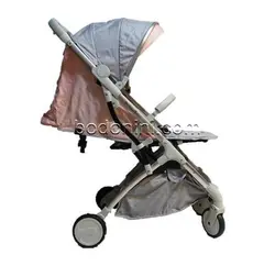 کالسکه دسته چمدانی baby4life مدل TR18 رنگ silver pink