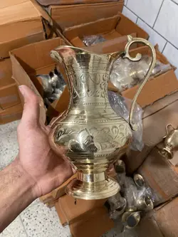 پارچ برنجی قلم کاری دستی