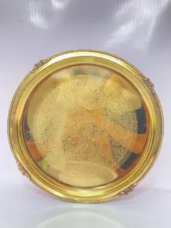 سینی برنجی هندی بدون دسته 35 سانت