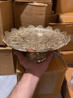 شیرینی خوری برنجی هندی تخت سنگین