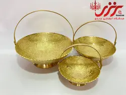 ست سبد برنجی هندی سه تایی