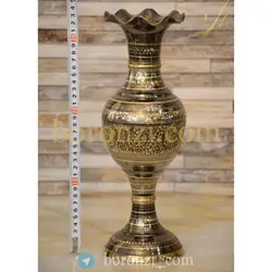 گلدان برنز سیاه قلم کشمیری ارتفاع ۳۳