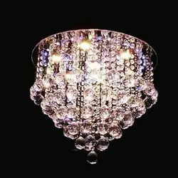 لوستر سقفی گرد نقره ای 30 تمام گوی