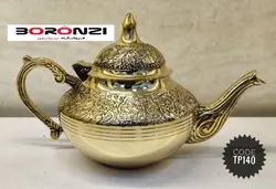 قوری برنزی ۴ سی سی طرح طاووس