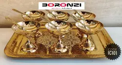 بستنی خوری برنجی هندی شش عددی