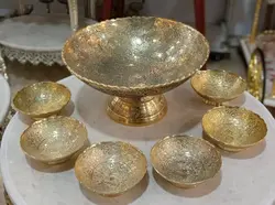 ست هفت سین برنزی لبه ریز طرح هندی