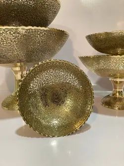 ست پذیرایی برنجی هندی لبه ریز