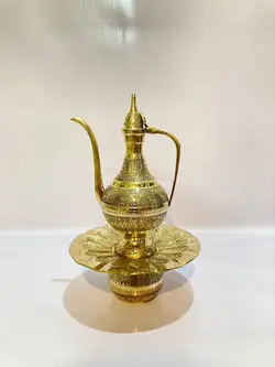 آفتابه ولگن برنجی هندی پر قلم