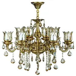 لوستر آلومینیومی 12شعله شاخه اس دوبل