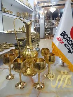 ست تنگ و جام شراب خوری برنجی هندی