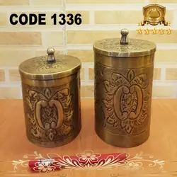 باکس چای و شکر برنجی هندی کد ۱۳۳۶