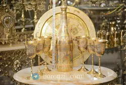 ست شربت خوری برنجی هندی سفید