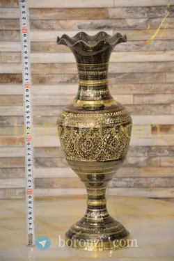 گلدان برنزی سیاه قلم ۳۹ سانت
