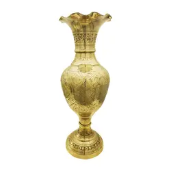 گلدان برنجی هندی لبه هلالی 22 سانت