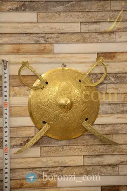 سپر و شمشیر برنجی هندی متوسط