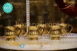 استکان قلم زنی برنجی شش سانت