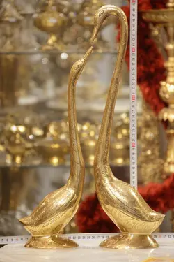 مجسمه قو برنجی هندی 49 سانتی جفتی