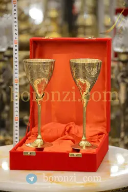 گیلاس قلم زنی برنجی هندی 21 س شش عددی