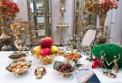 هفت سین برنجی هندی مینا طرح 7