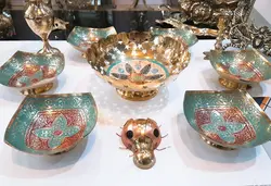 هفت سین برنجی هندی مینا طرح 7