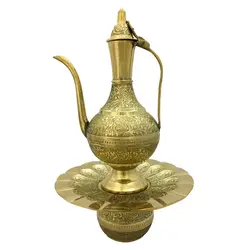 دکوری گلاب پاش و لگن برنجی مدل 10