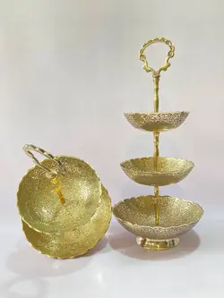 شکلات خوری دو وسه طبقه طرح طوطی برنجی هندی