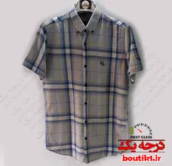 پیراهن آستین کوتاه پنبه نخ چهارخونه