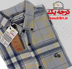 پیراهن آستین کوتاه پنبه نخ چهارخونه