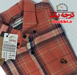 پیراهن آستین کوتاه نخ پنبه 4خونه گلبهی