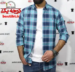 پیراهن آستین بلند نخی چهارخونه