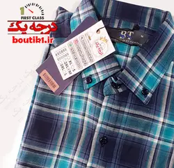 پیراهن آستین بلند نخی چهارخونه