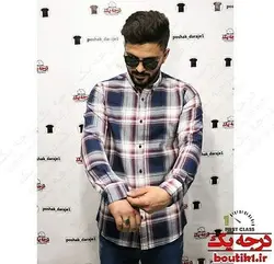 پیراهن آستین بلند چهارخونه اسلیم