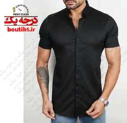 پیراهن آستین کوتاه مشکی ROBERTO
