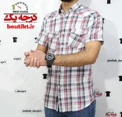 پیراهن آستین کوتاه 2جیب نخ پنبه