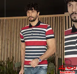 پولوشرت یقه دار جودون رینگل قرمز سورمه ای