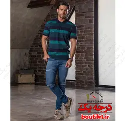 پولوشرت پنبه براش رینگی آبی