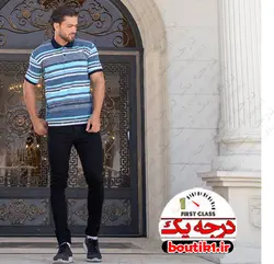 پولوشرت پنبه لاکرا رینگی آبی