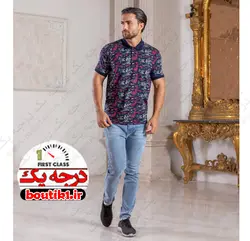 پولوشرت جودون یقه دار چریکی سورمه ای