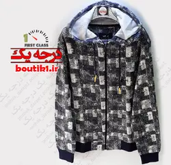 سوئیشرت تمام زیپ چهارخونه کرکدار