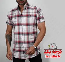 پیراهن آستین کوتاه نخ پنبه چهارخونه