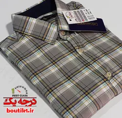 پیراهن آستین کوتاه نخ پنبه طوسی
