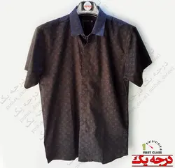 پیراهن آستین کوتاه مشکی طرحدار