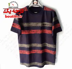 تیشرت پنبه لاکرا یقه گرد طرح رینگی