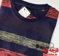 تیشرت پنبه لاکرا یقه گرد طرح رینگی