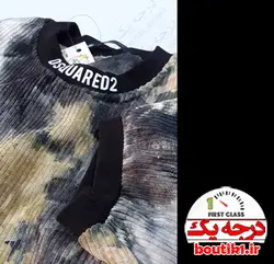 تیشرت لش یقه گرد مخمل آستین 3ربع