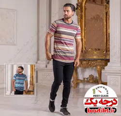 تیشرت یقه گرد پنبه براش رینگی