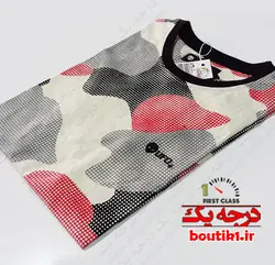 تیشرت یقه گرد پنبه طرح پلنگی