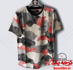 تیشرت یقه گرد پنبه طرح پلنگی