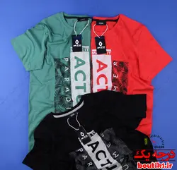 تیشرت یقه گرد پنبه چاپ دار 3 رنگ